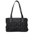 Schwarze Schultertasche aus Polyester