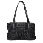 Schwarze Schultertasche aus Polyester