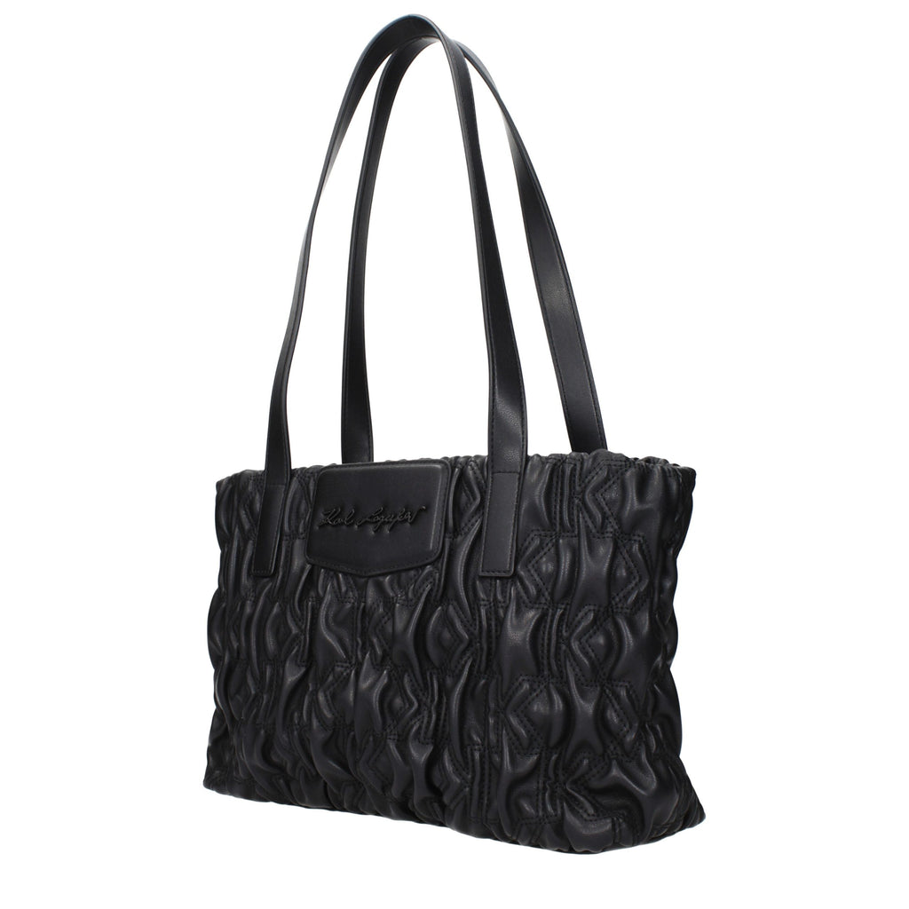 Schwarze Schultertasche aus Polyester