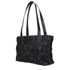 Schwarze Schultertasche aus Polyester