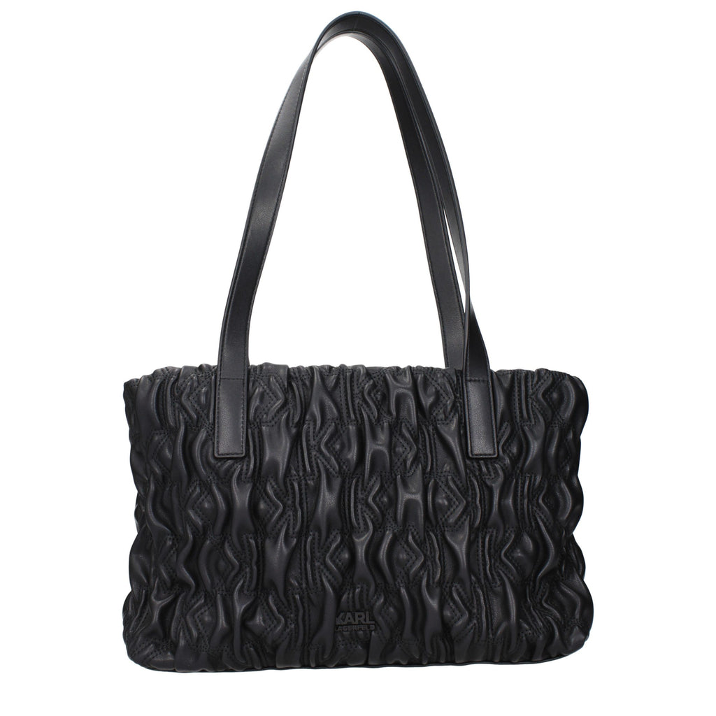 Schwarze Schultertasche aus Polyester