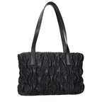 Schwarze Schultertasche aus Polyester