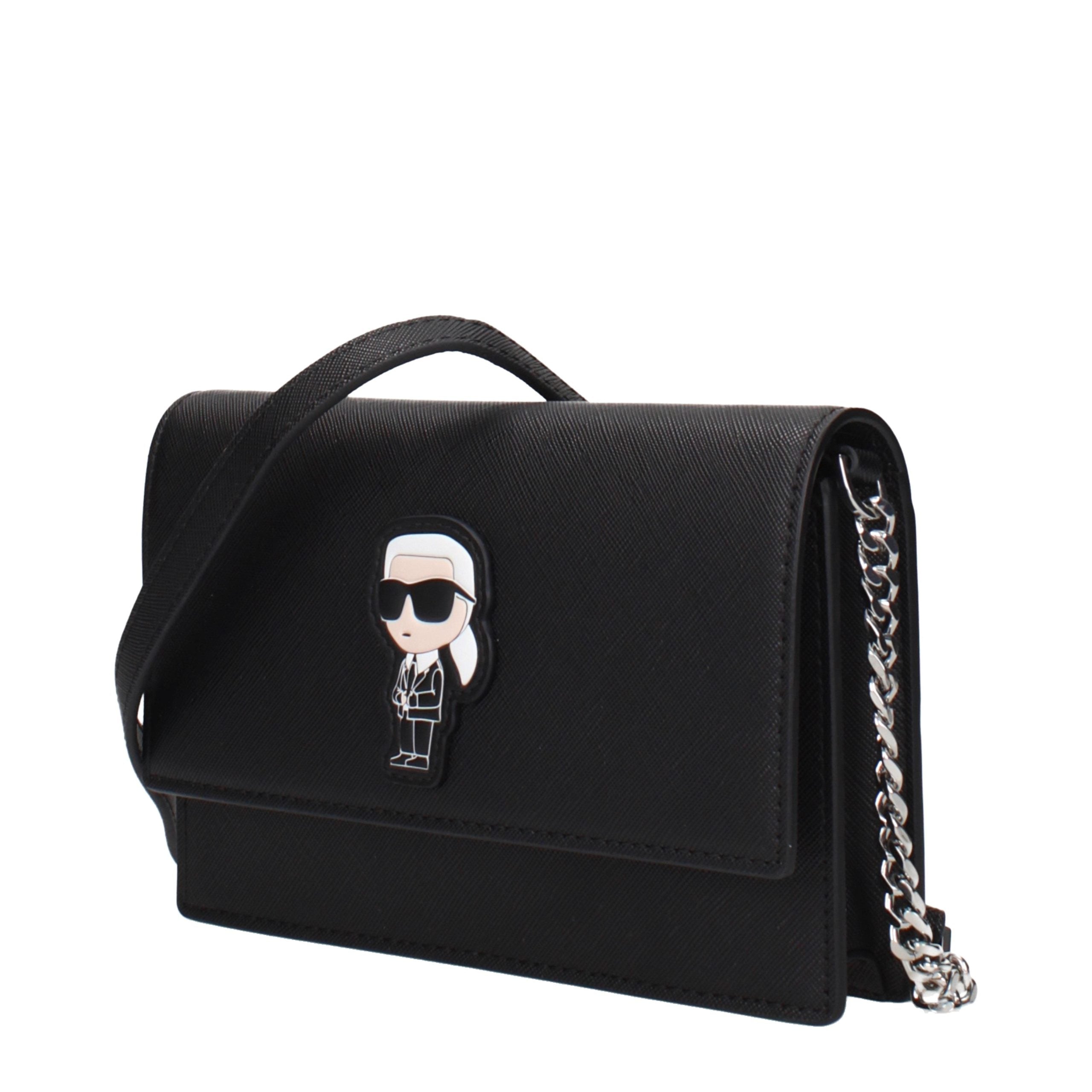 Schwarze Crossbody-Tasche aus Polyethylen