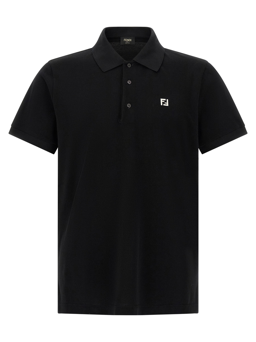 Schwarzes Baumwoll-Poloshirt