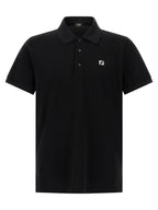 Schwarzes Baumwoll-Poloshirt