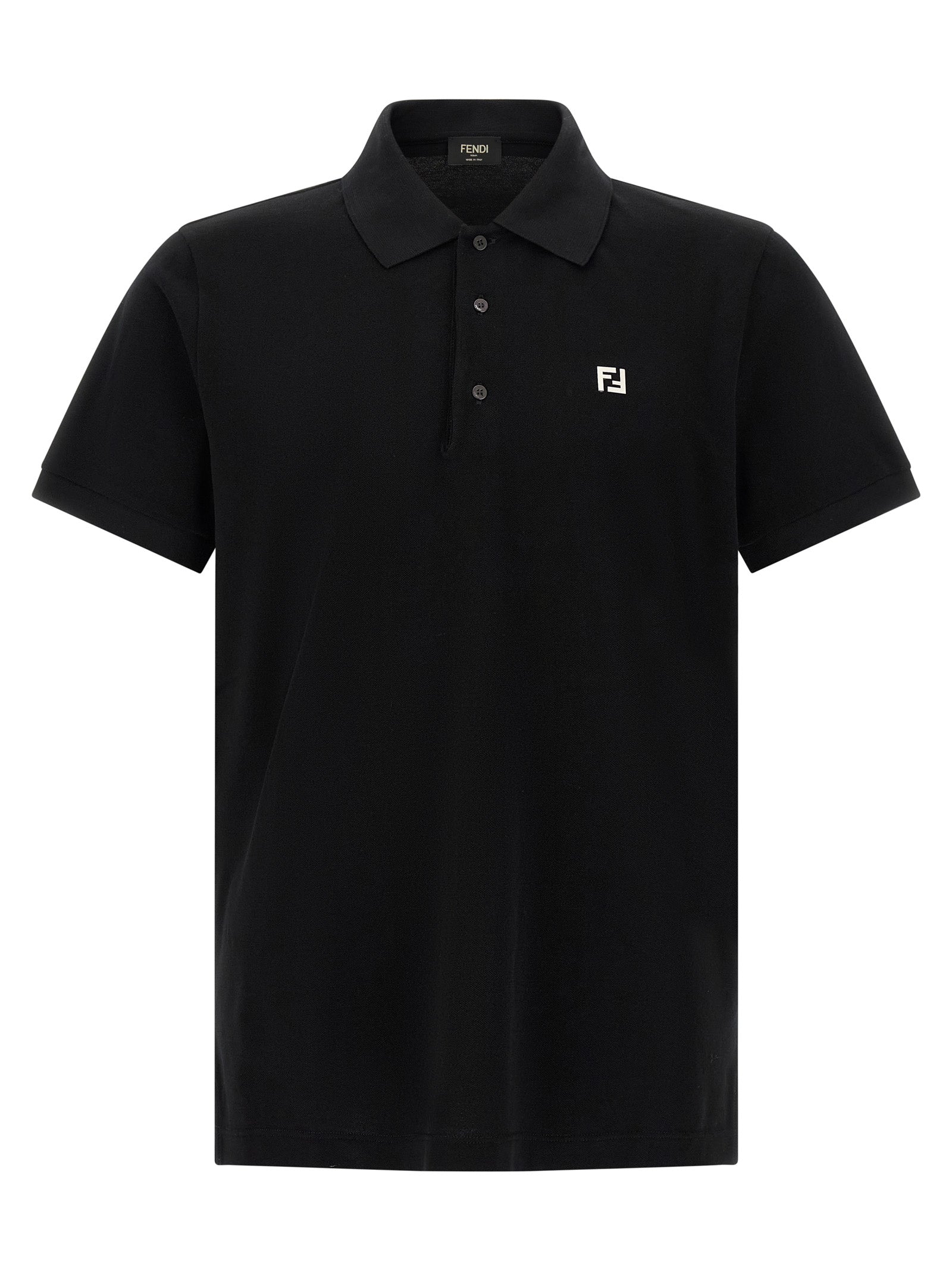 Schwarzes Baumwoll-Poloshirt
