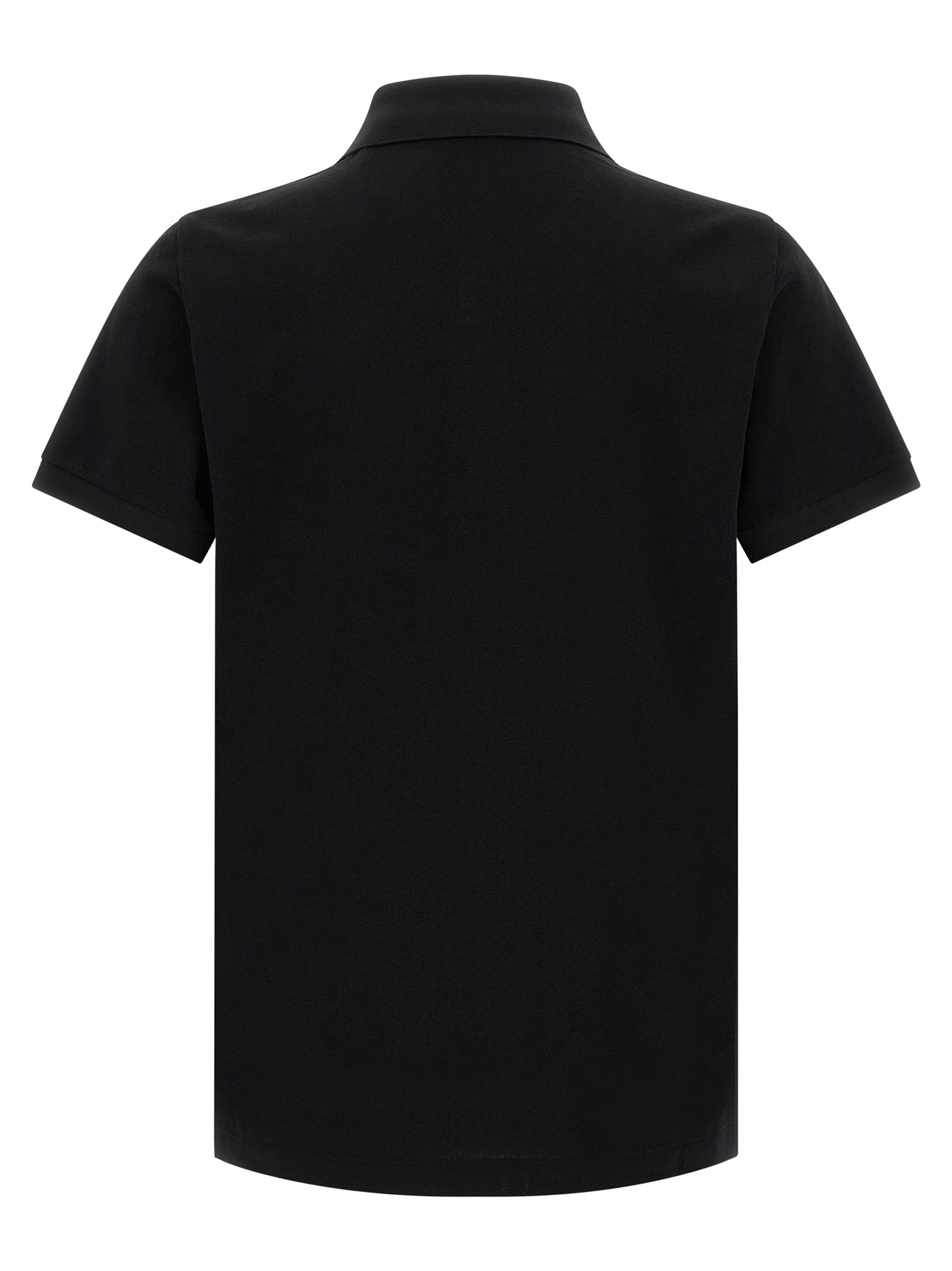 Schwarzes Baumwoll-Poloshirt