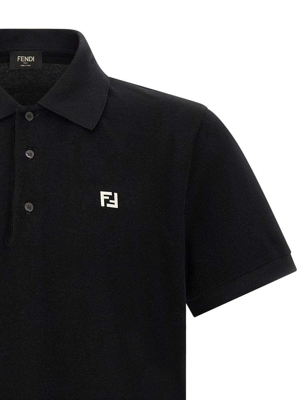 Schwarzes Baumwoll-Poloshirt