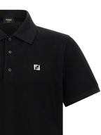 Schwarzes Baumwoll-Poloshirt