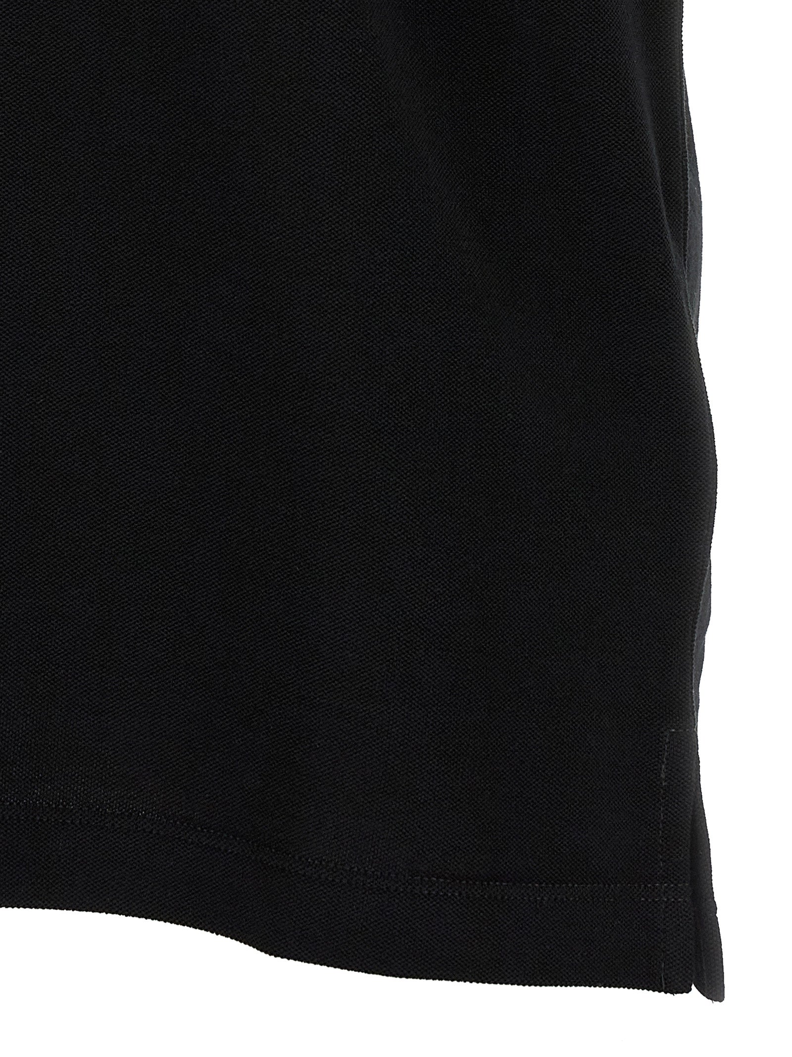 Schwarzes Baumwoll-Poloshirt