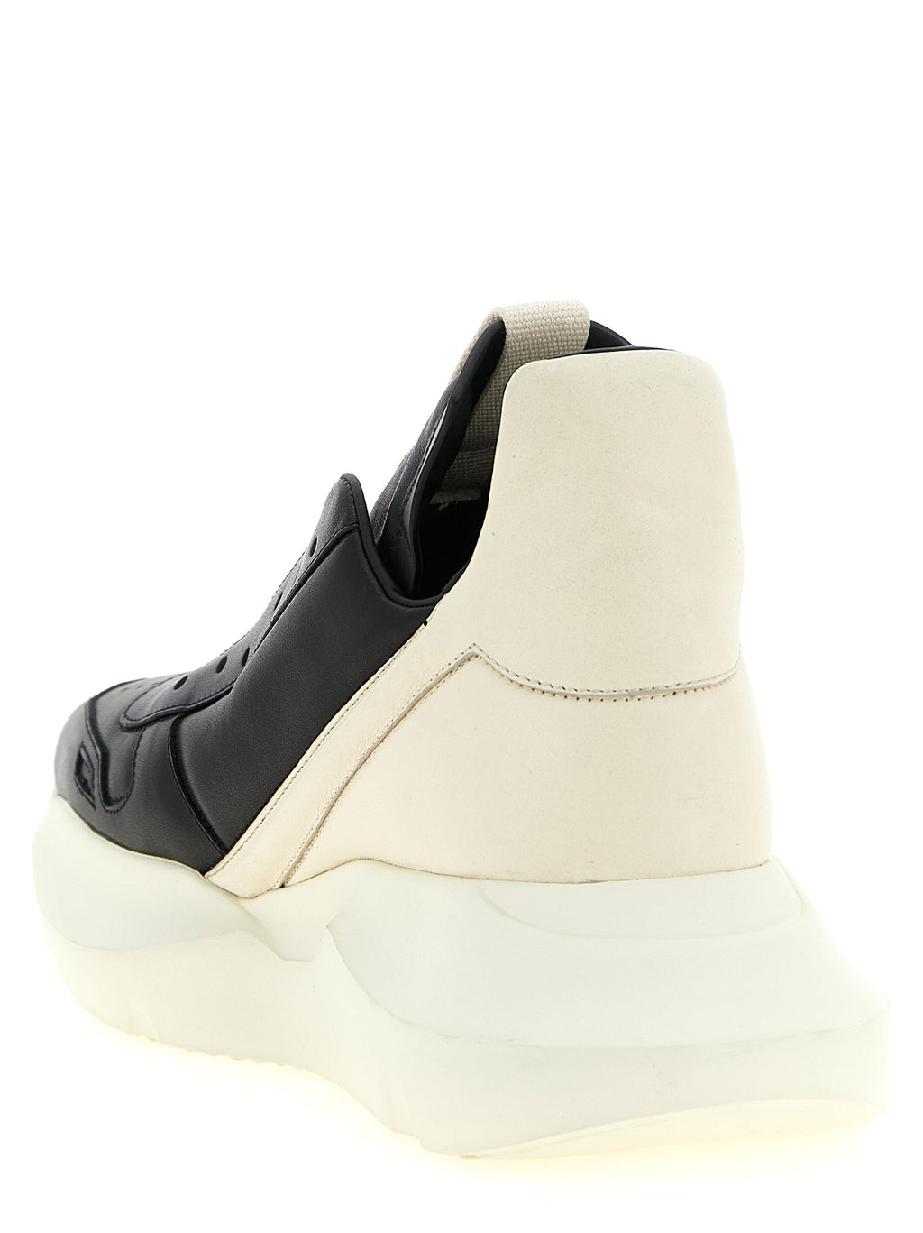 Zweifarbige Kalbsleder-Sneaker mit Chunky-Sohle