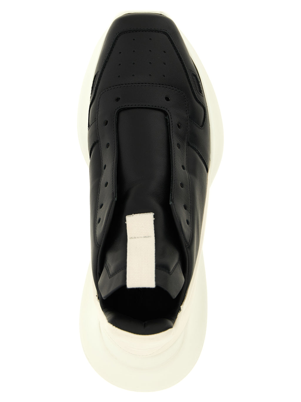 Zweifarbige Kalbsleder-Sneaker mit Chunky-Sohle