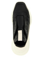 Zweifarbige Kalbsleder-Sneaker mit Chunky-Sohle