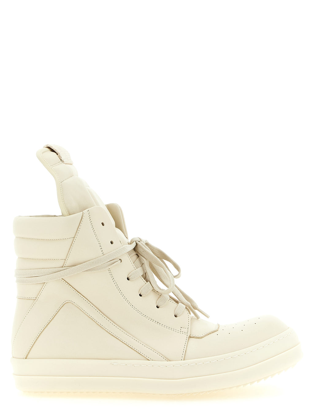 Weiße Kalbsleder High-Top-Sneaker