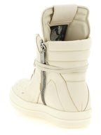 Weiße Kalbsleder High-Top-Sneaker