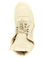 Weiße Kalbsleder High-Top-Sneaker