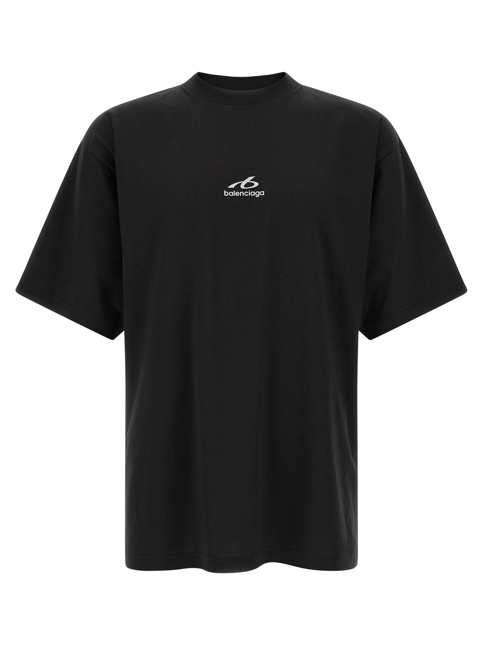 Schwarzes Baumwoll-T-Shirt