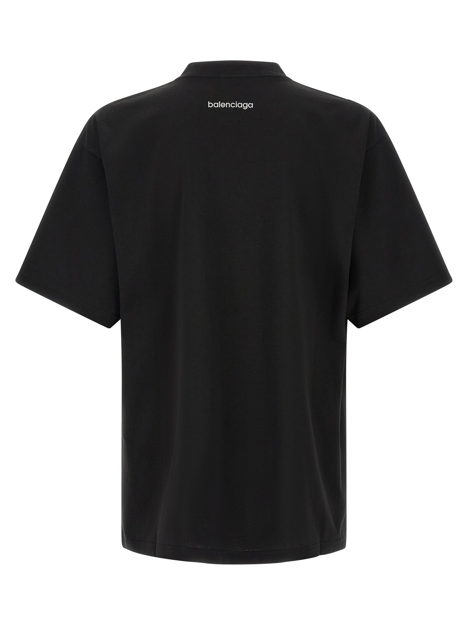 Schwarzes Baumwoll-T-Shirt