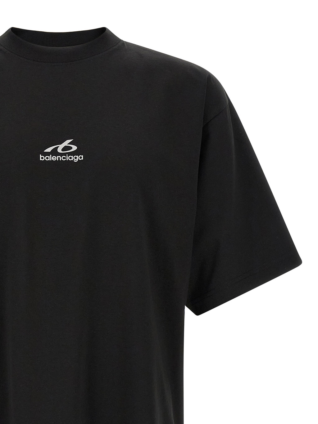 Schwarzes Baumwoll-T-Shirt