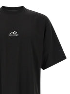 Schwarzes Baumwoll-T-Shirt