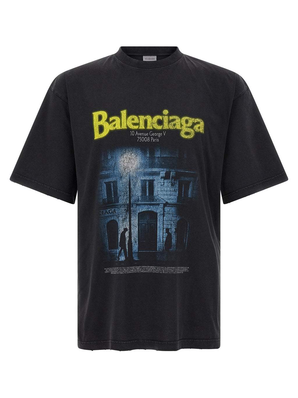 Schwarzes Baumwoll-T-Shirt