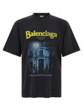 Schwarzes Baumwoll-T-Shirt