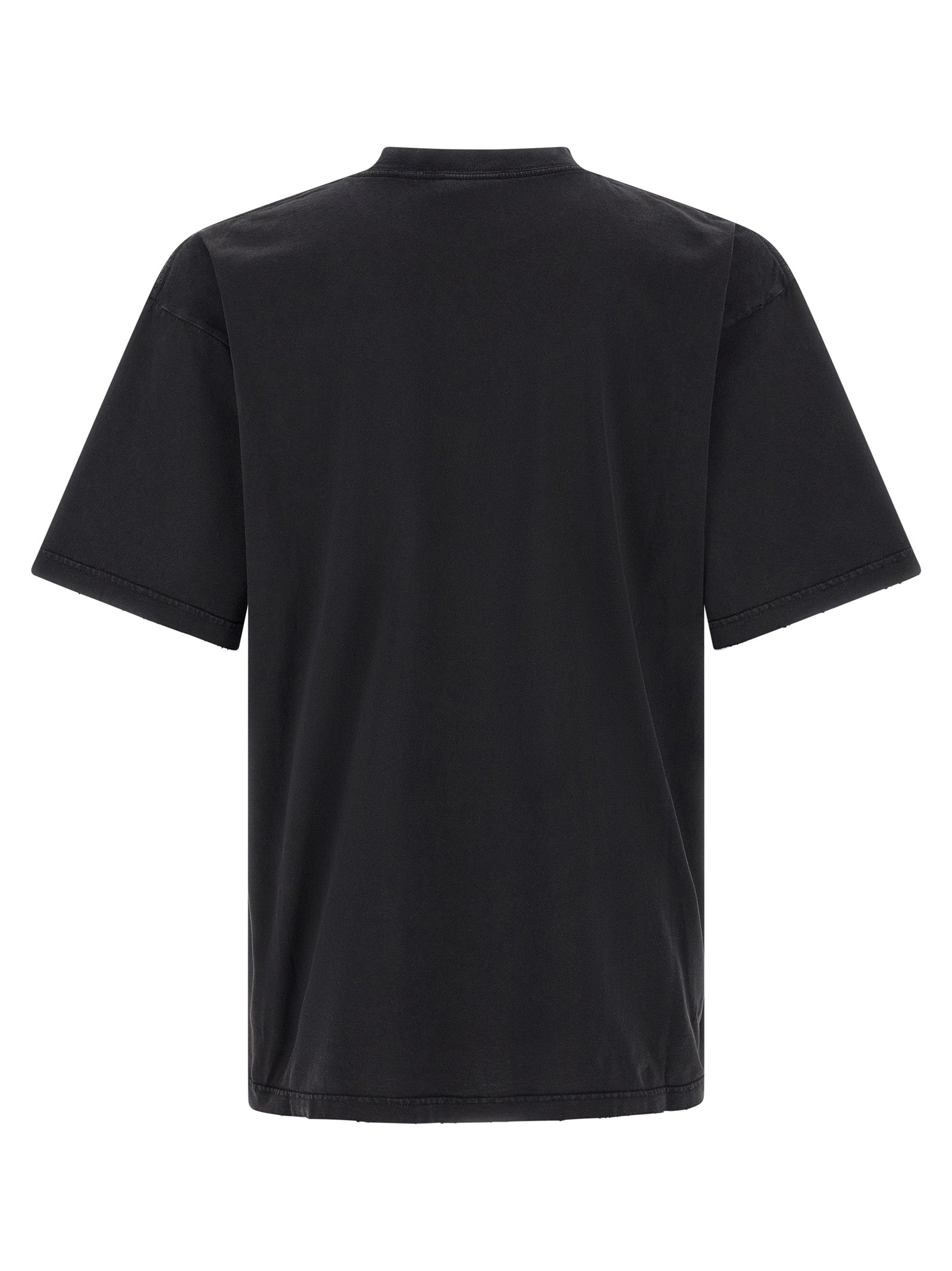 Schwarzes Baumwoll-T-Shirt