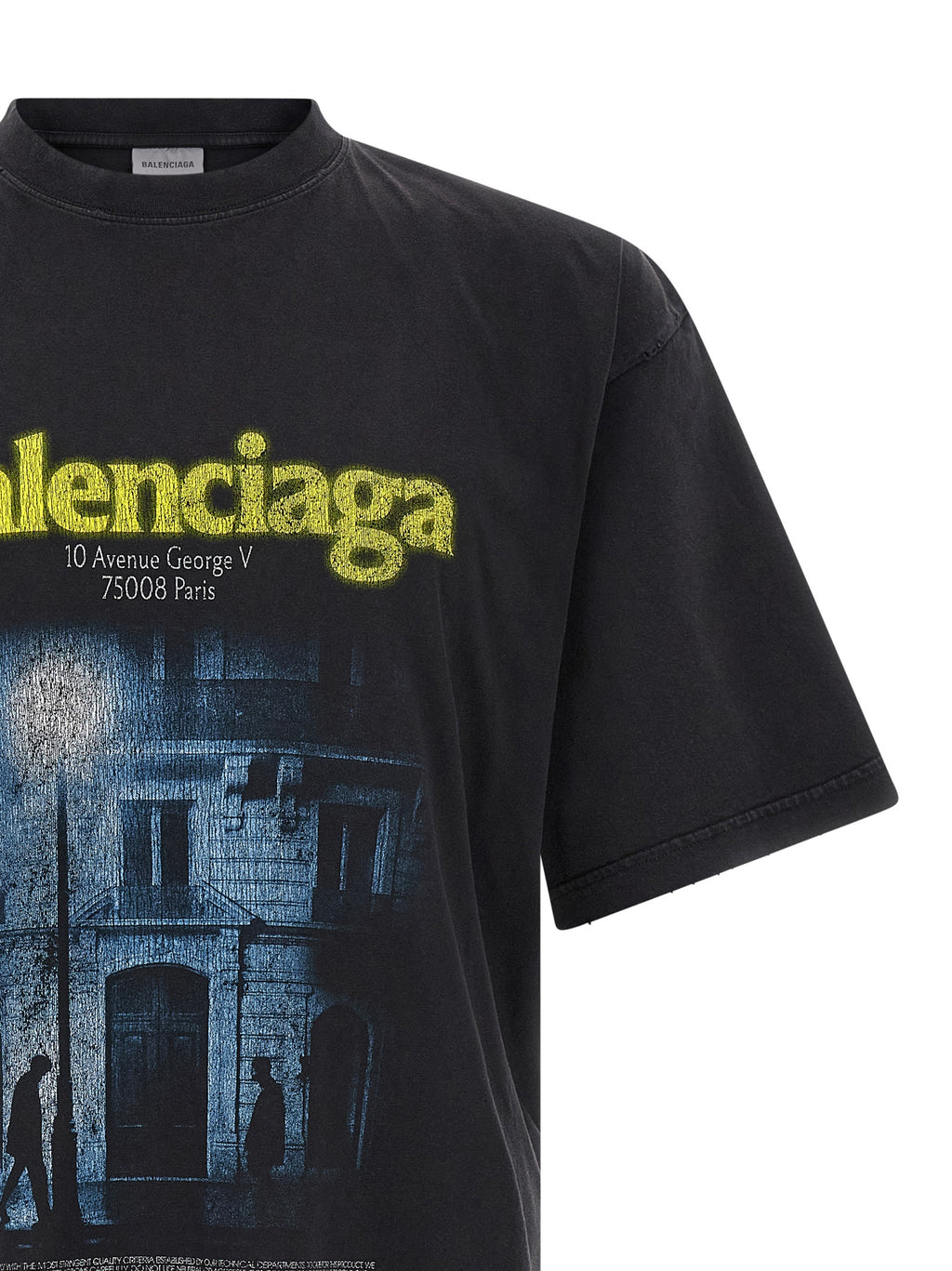 Schwarzes Baumwoll-T-Shirt