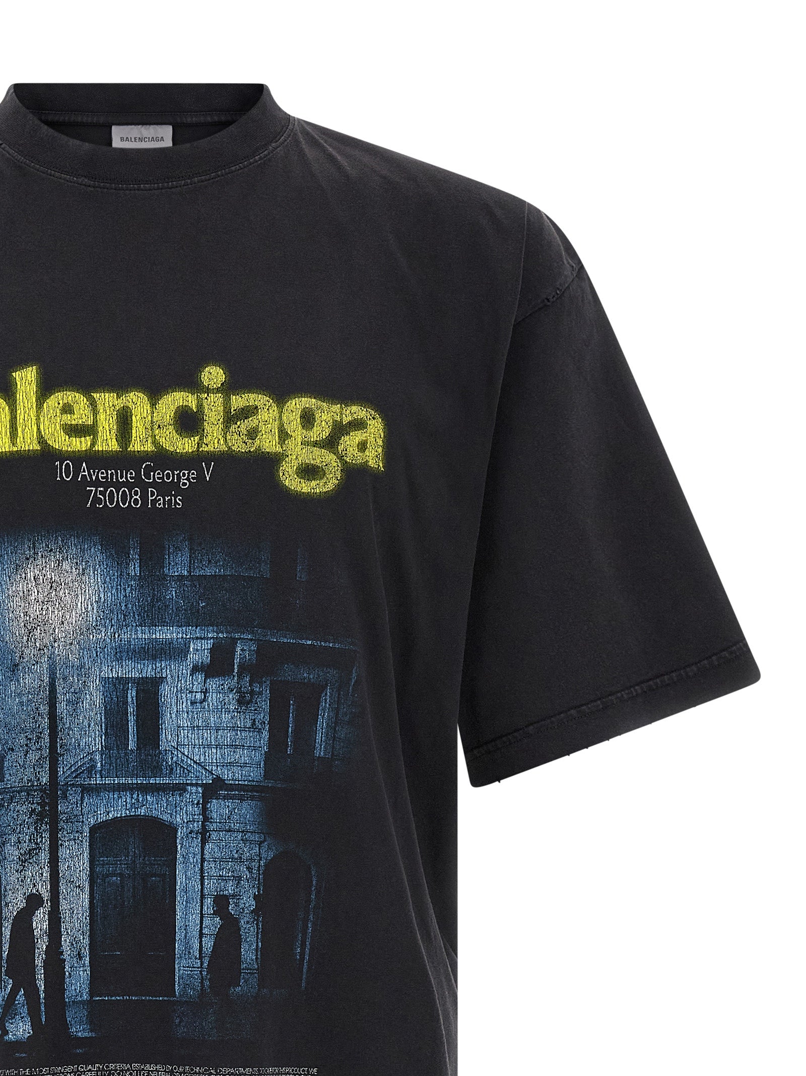 Schwarzes Baumwoll-T-Shirt