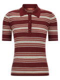 Bordeauxfarbenes Seiden-Poloshirt