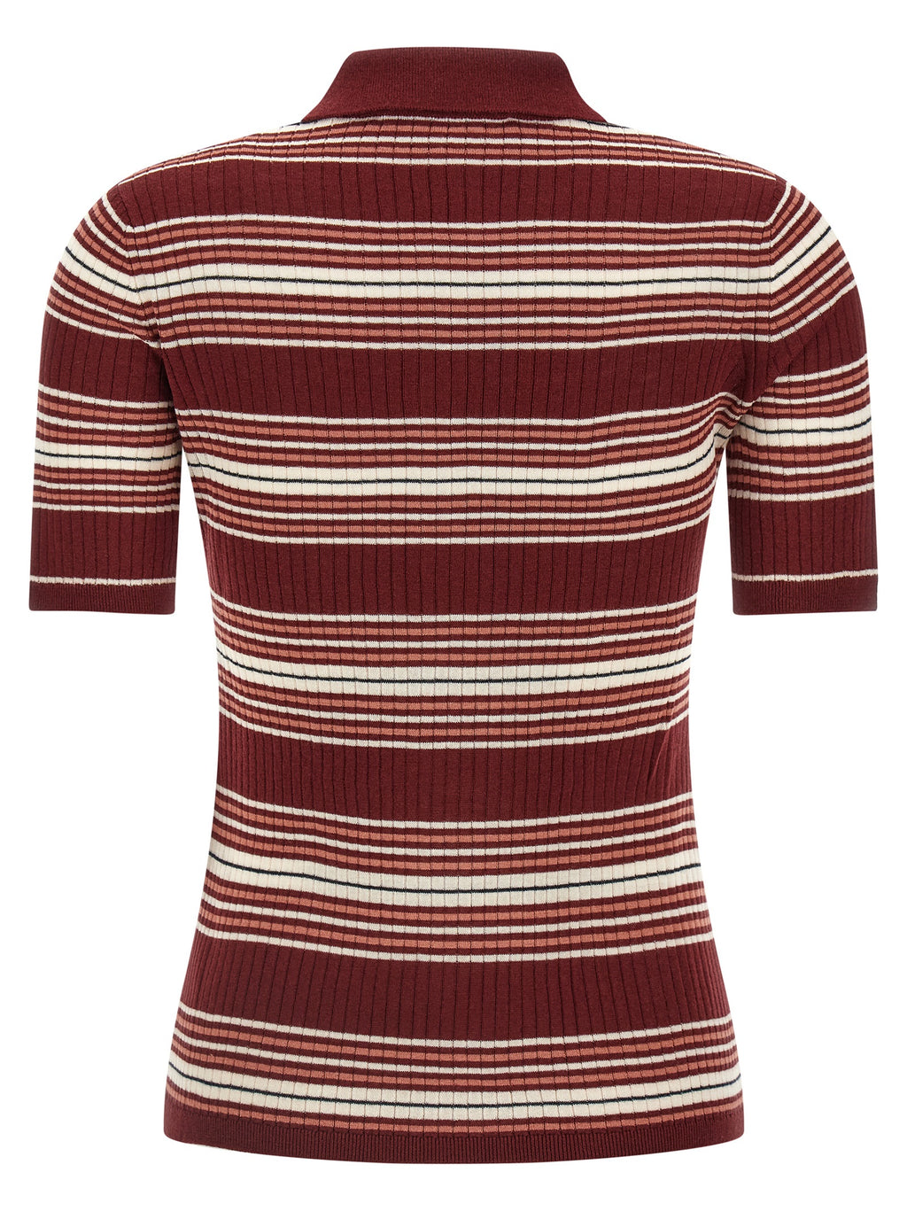 Bordeauxfarbenes Seiden-Poloshirt