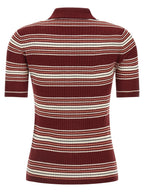 Bordeauxfarbenes Seiden-Poloshirt
