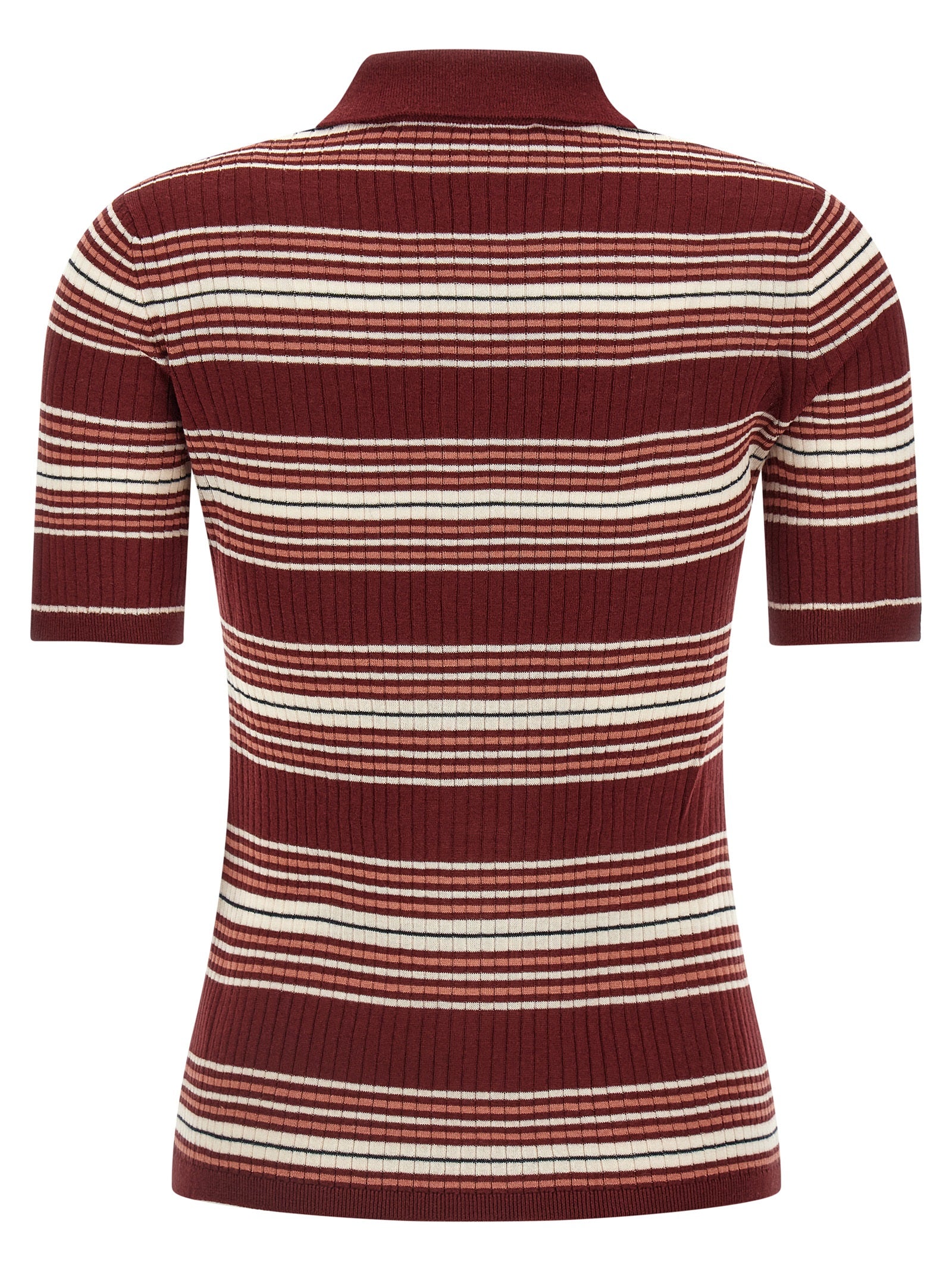 Bordeauxfarbenes Seiden-Poloshirt