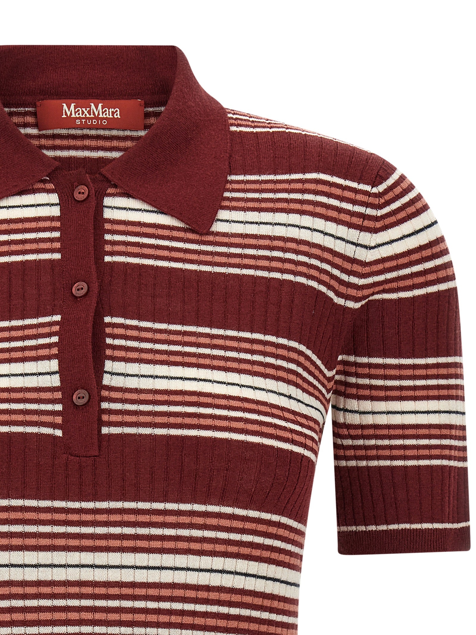 Bordeauxfarbenes Seiden-Poloshirt