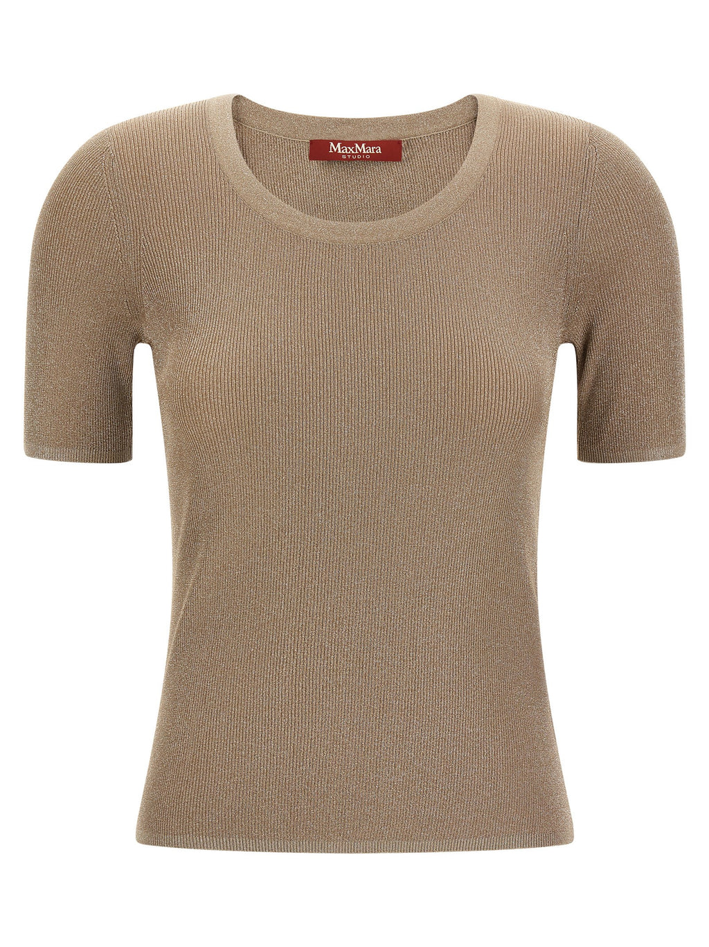 Beige Polyamid T-Shirt