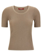 Beige Polyamid T-Shirt