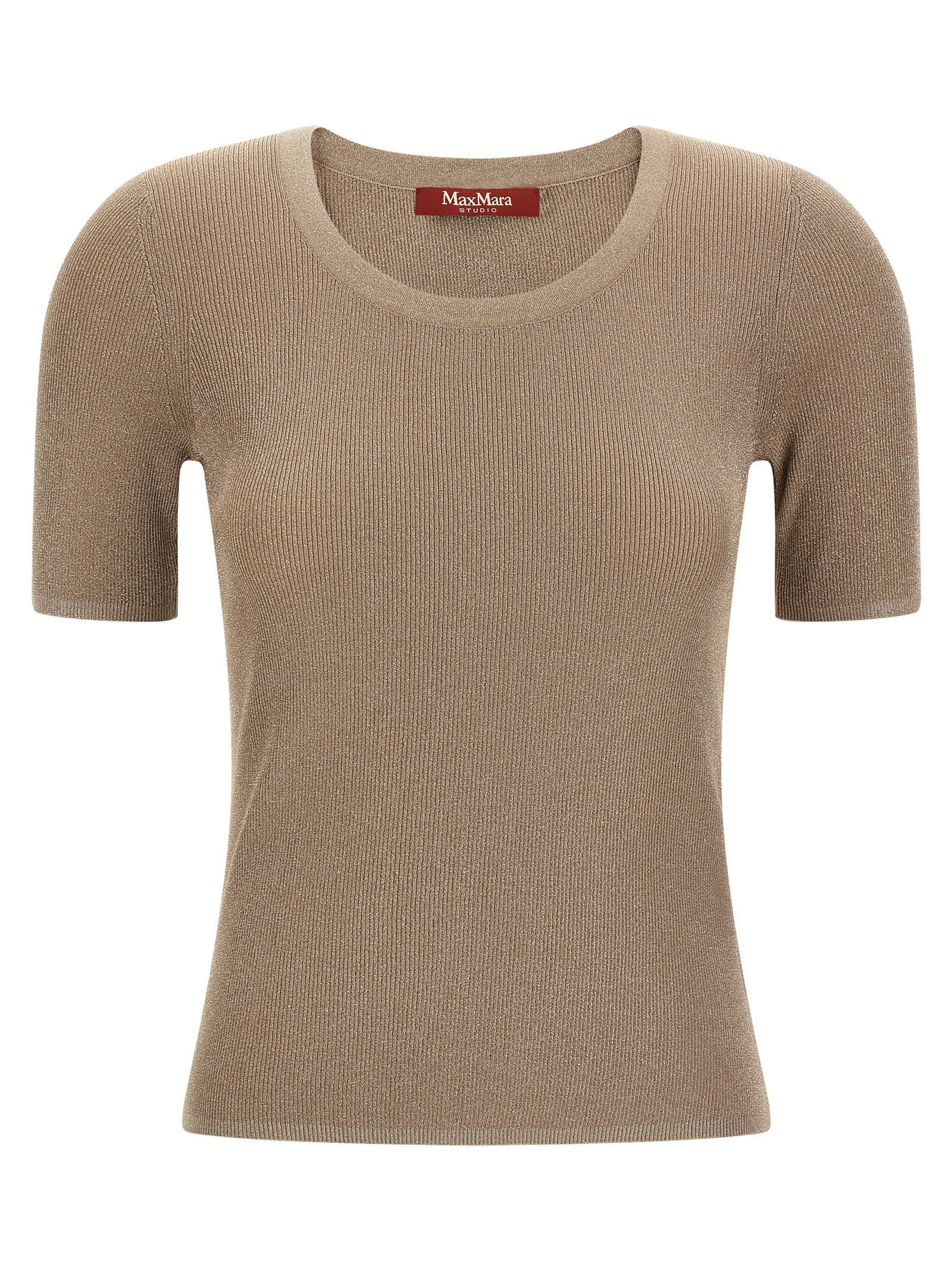 Beige Polyamid T-Shirt