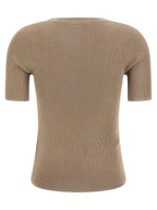 Beige Polyamid T-Shirt