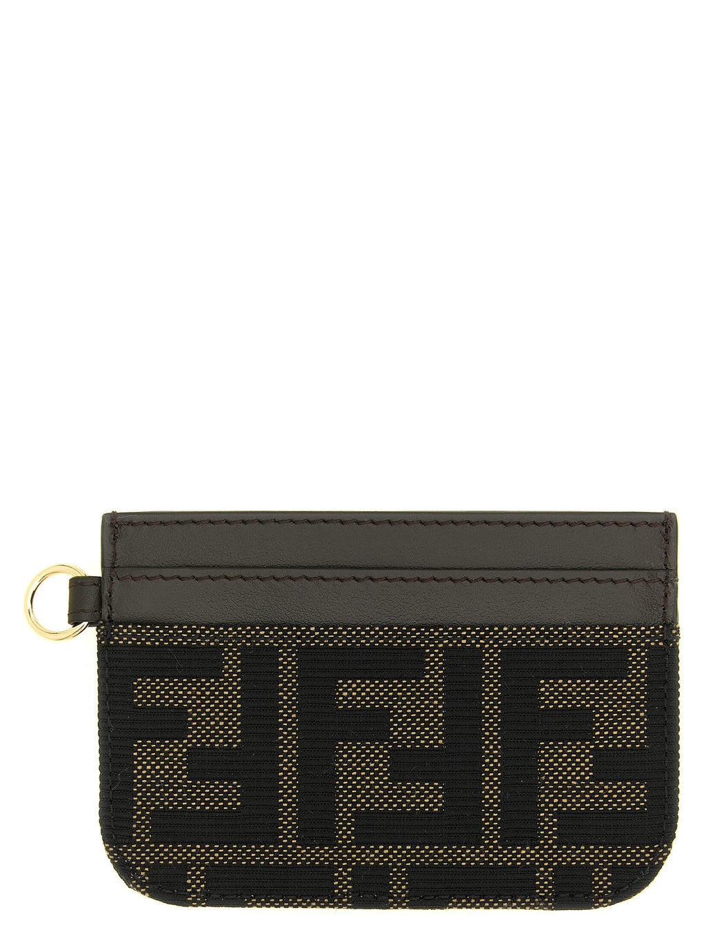 Brauner Kartenhalter aus Polyester Fendi