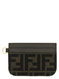 Brauner Kartenhalter aus Polyester Fendi