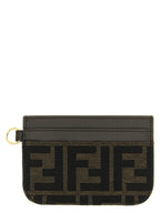 Brauner Kartenhalter aus Polyester Fendi