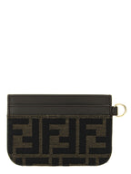 Brauner Kartenhalter aus Polyester Fendi