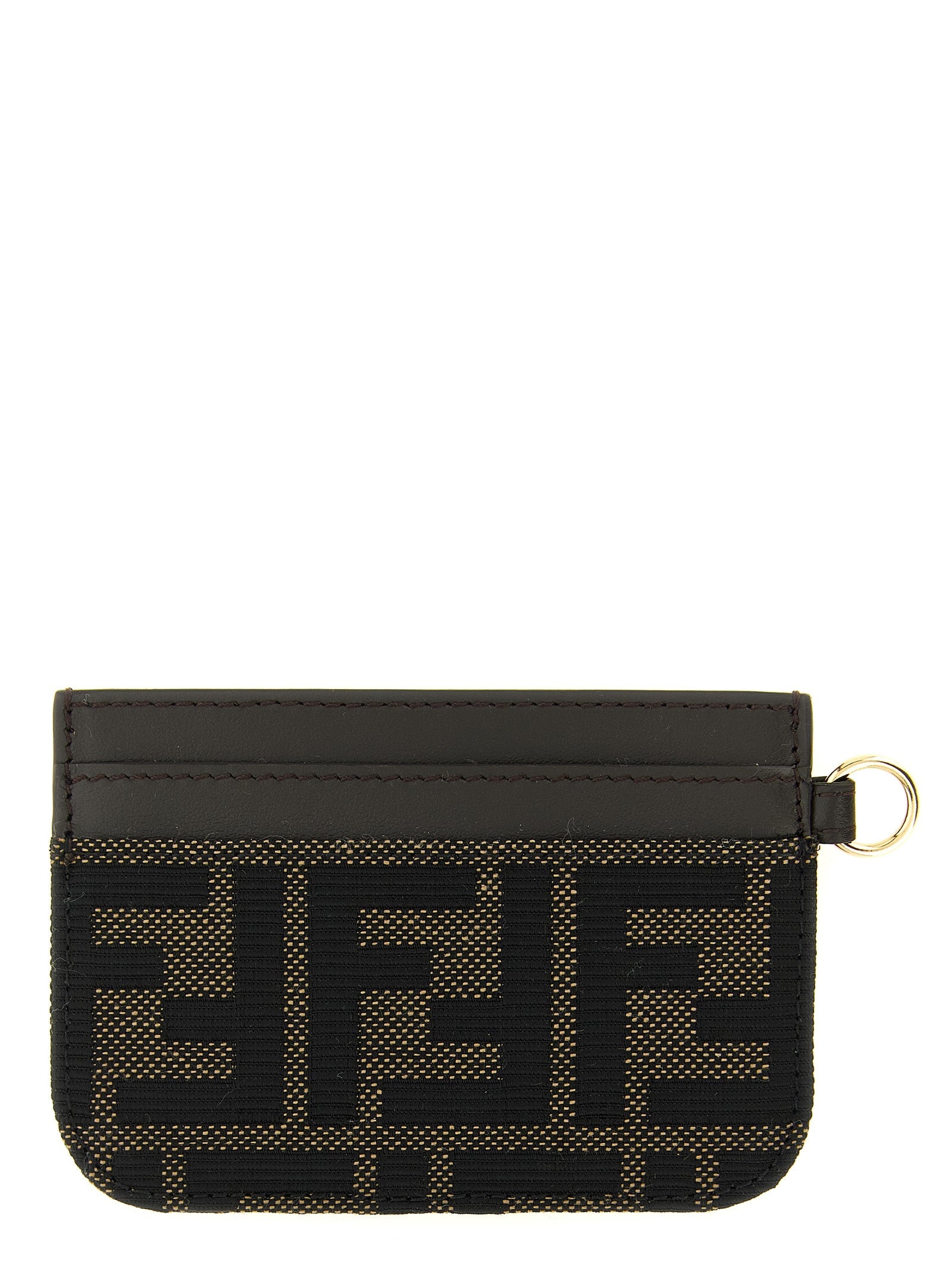 Brauner Kartenhalter aus Polyester Fendi