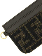 Brauner Kartenhalter aus Polyester Fendi