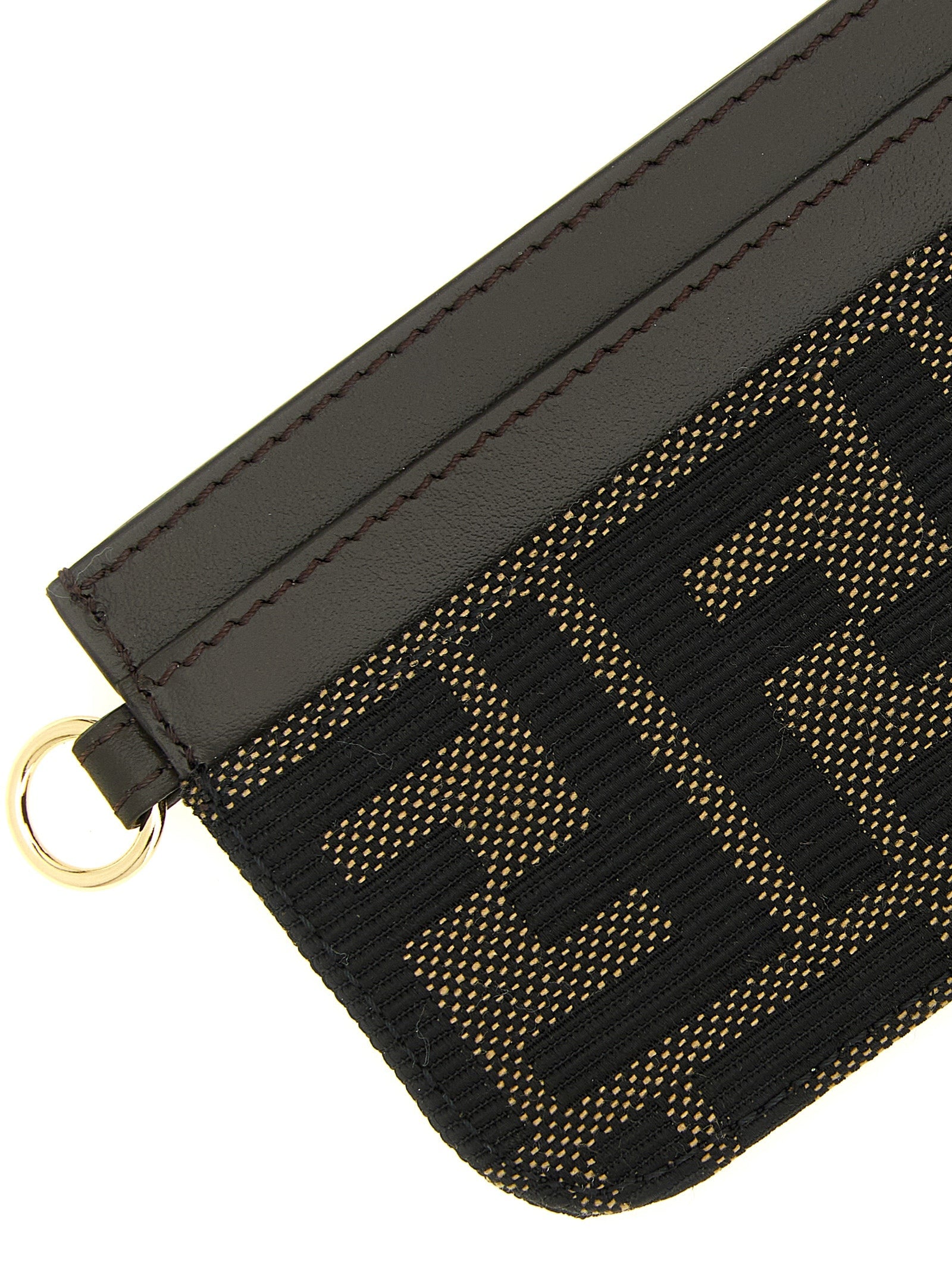 Brauner Kartenhalter aus Polyester Fendi