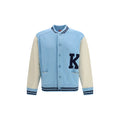 Blaue Bomberjacke aus Wolle