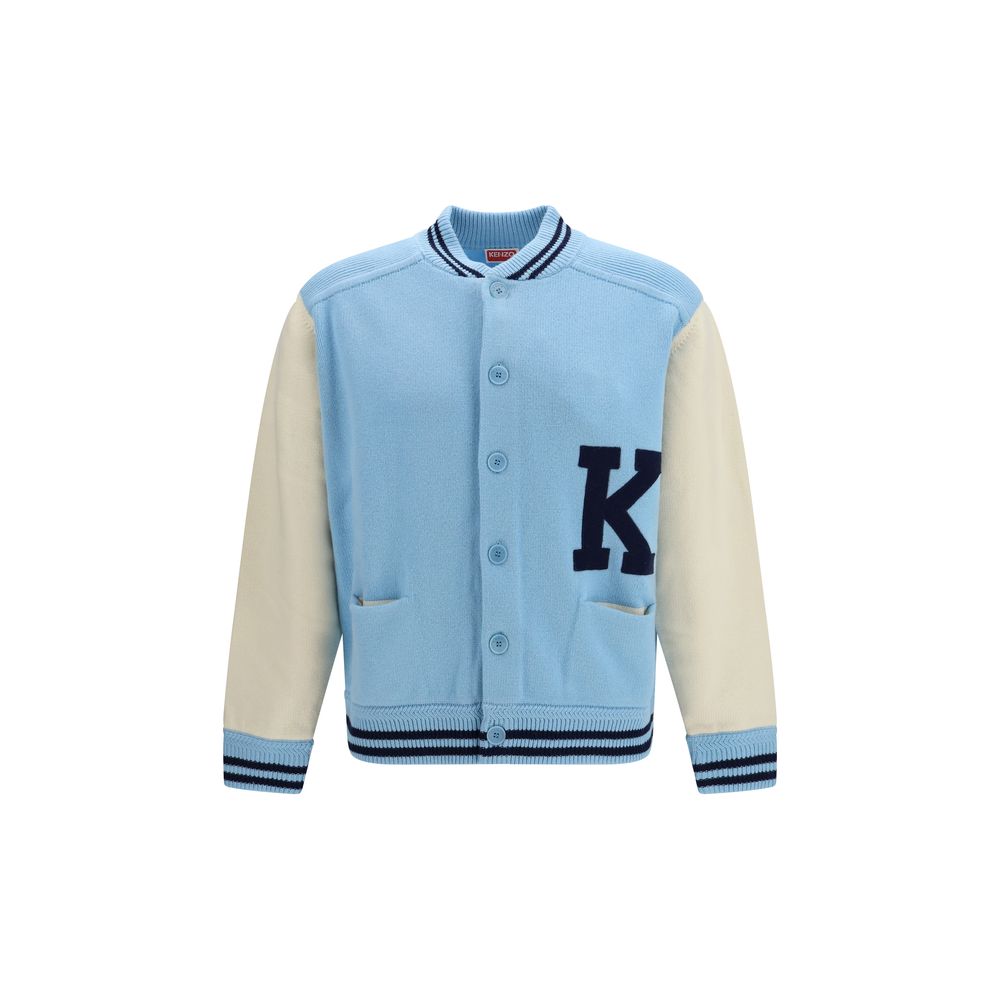 Blaue Bomberjacke aus Wolle