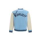 Blaue Bomberjacke aus Wolle