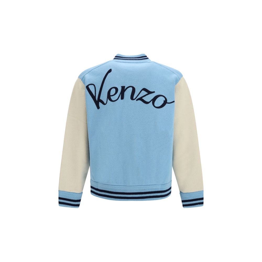 Blaue Bomberjacke aus Wolle