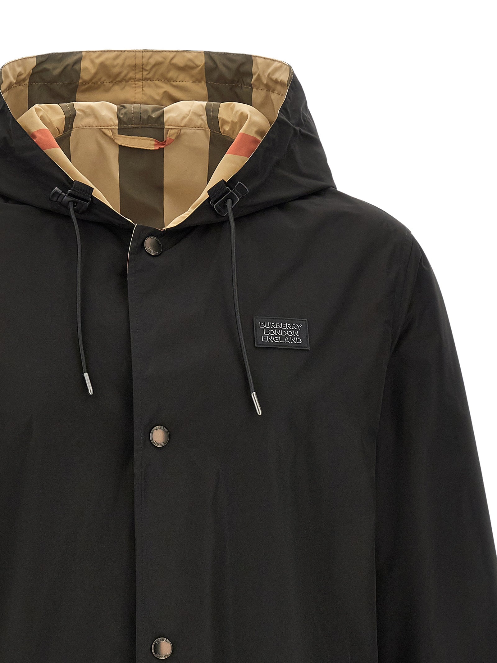 Schwarzer Polyester-Mantel